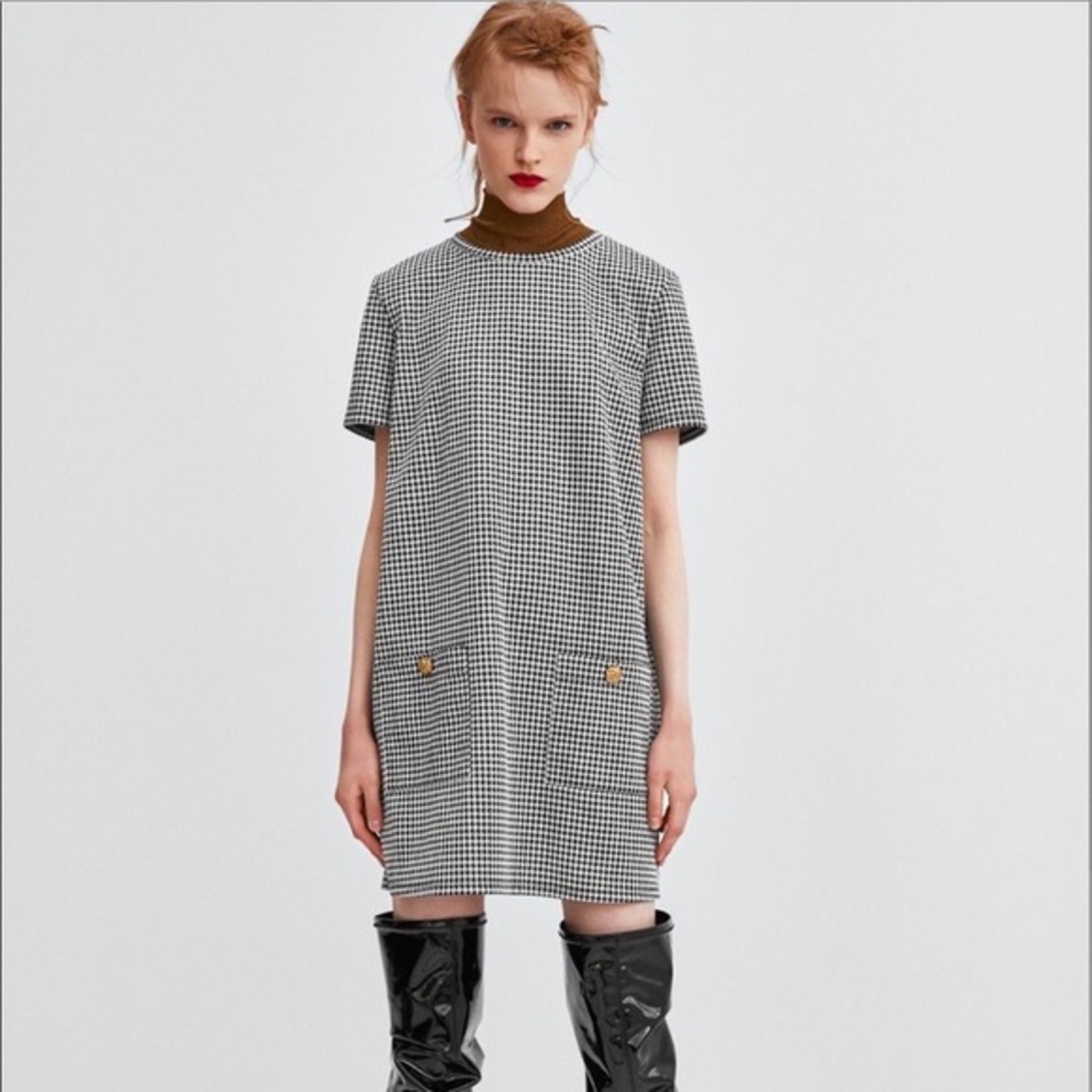 Zara Houndstooth Dress